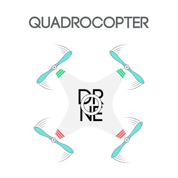 Illustrazione vettoriale. Quadrocopter a icone. Drone UAV per antenna p — Vettoriale Stock