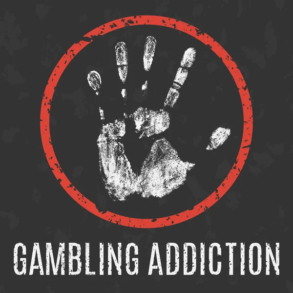 Vector illustration. Global problems.  gambling addiction — Stock Vector