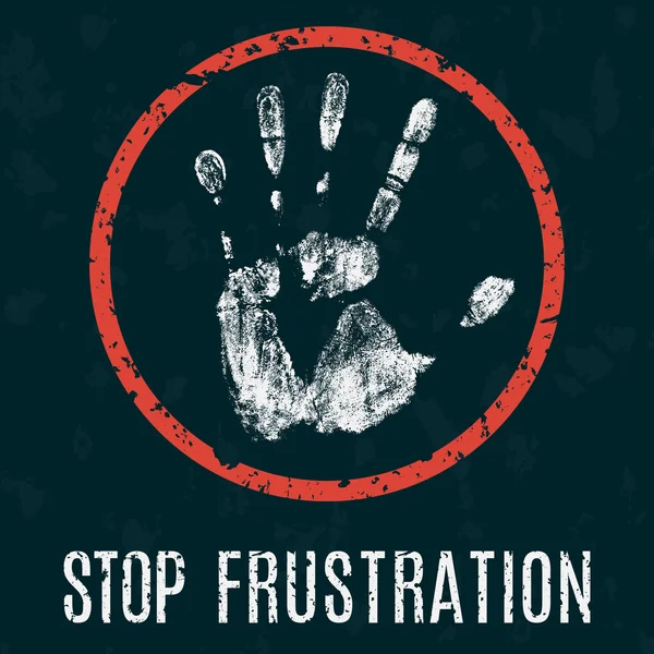 Vectorillustratie. problemen van de mensheid. psychologische distres - stop frustratie — Stockvector