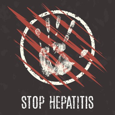 Vector illustration. Global problems of humanity. Stop Hepatitis clipart