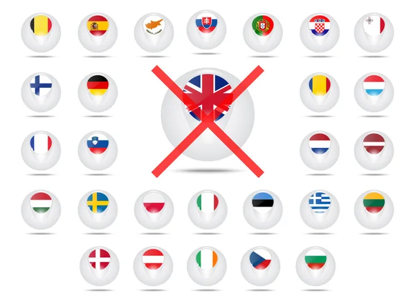 Drapeaux des pays membres de l'Union européenne. Décollage — Image vectorielle