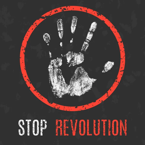 Vektör çizim. İnsanlığın küresel sorunlar. Revolutio durdurmak