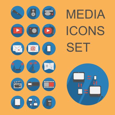 Düz Medya Icons set