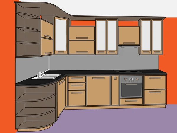 Furnitur Dapur - Stok Vektor