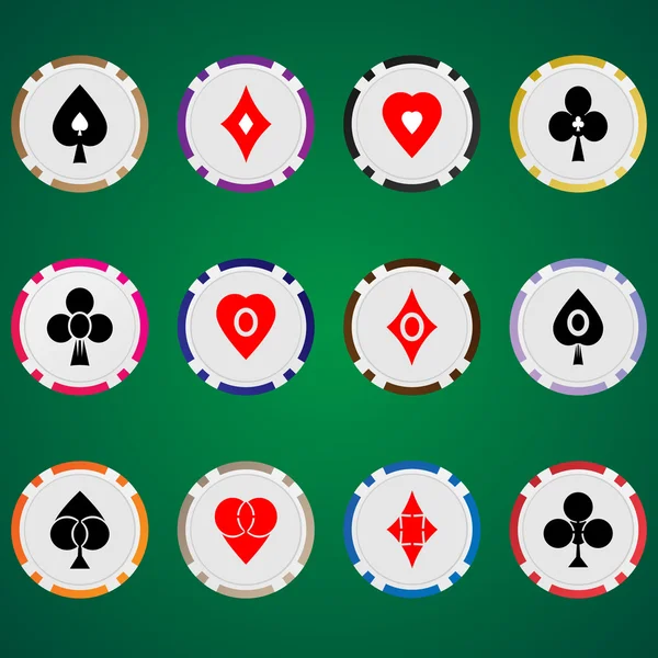 Fichas de poker 07 — Vector de stock