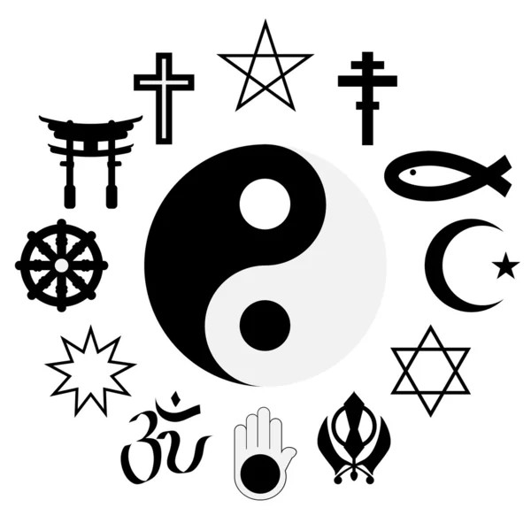 Religiões sinais — Vetor de Stock
