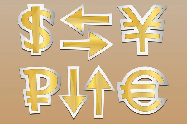 Признаки валюты — стоковый вектор