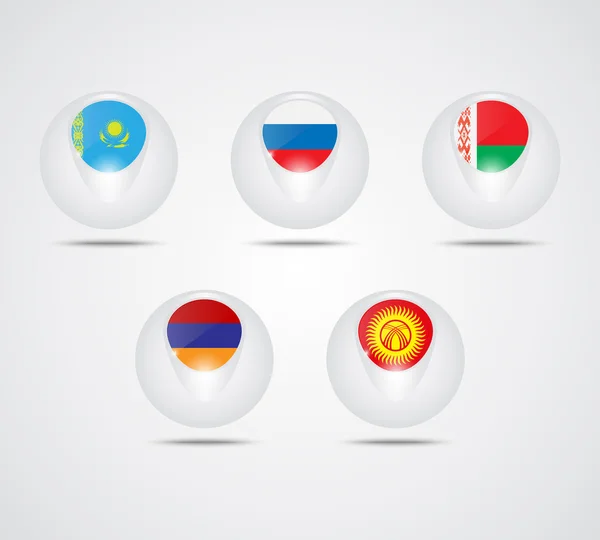Euraziatische economische Unie vlaggen — Stockvector