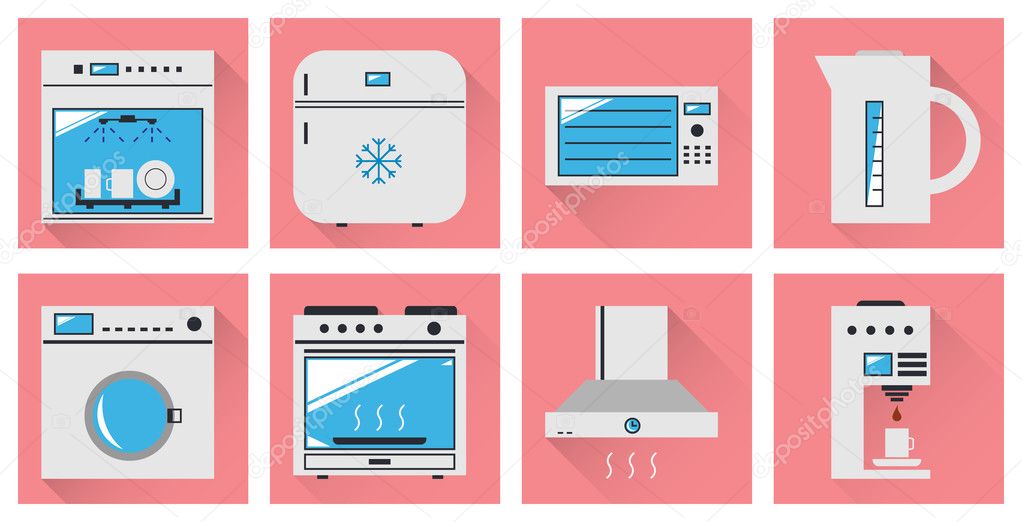 kitchen appliances flat icon