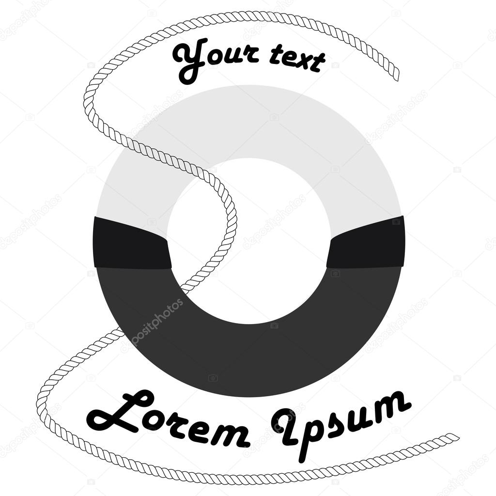 Vector illustration. Tattoo or emblem lifebuoy.