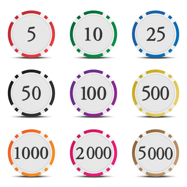 Poker chips 01 — Stock Vector