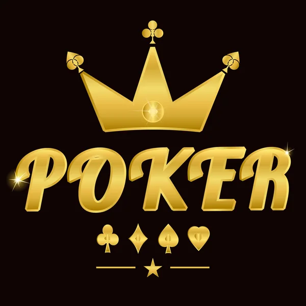 Gold poker logo 02 — Stock Vector