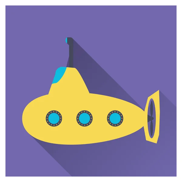 Lapos tengeralattjáró ikon — Stock Vector