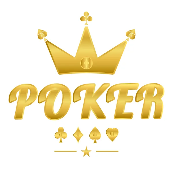 Logotipo de poker ouro — Vetor de Stock