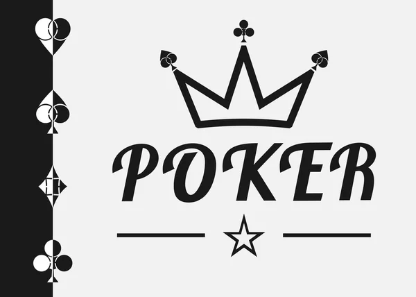 Schwarz-weißes Poker-Logo — Stockvektor
