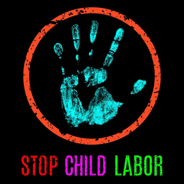 Zatrzymanie pracy dzieci znak — Wektor stockowy