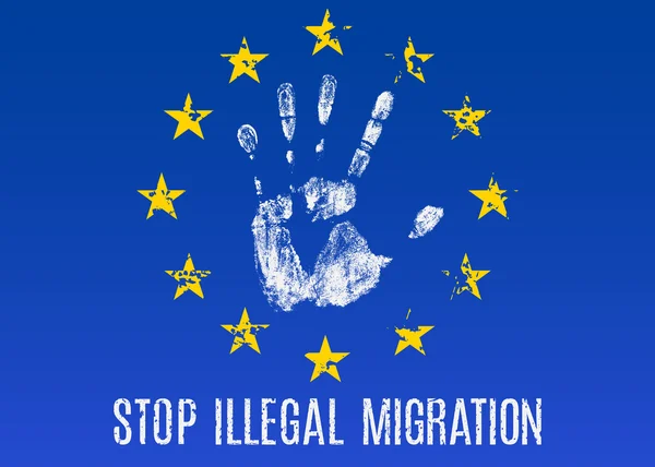 Stop illegal migration — Stock Vector