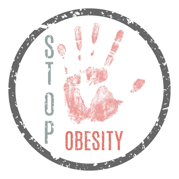 Stoppen met obesitas teken — Stockvector