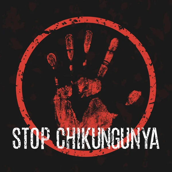 Arrêtez Chikungunya signe — Image vectorielle