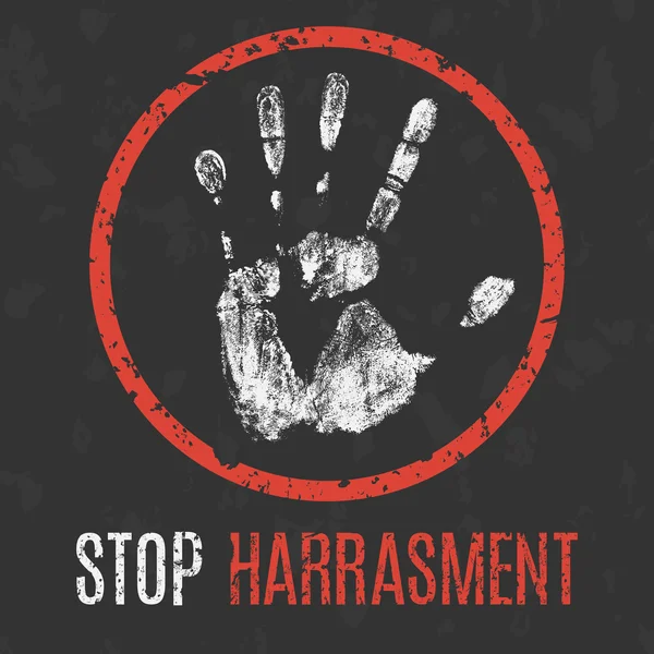 Stop harassment sign — Stock Vector