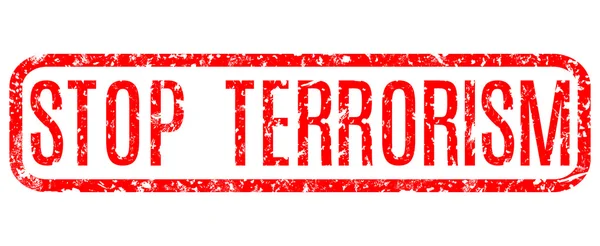 Czerwony ilustracja przystanek terroryzmu — Wektor stockowy