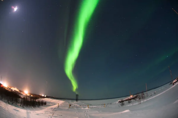 aurora borealis. Gece gökyüzü. Sibirya