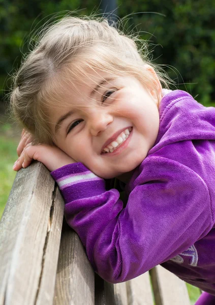 Portrait of beautiful cute happy little girl — Stock Photo, Image