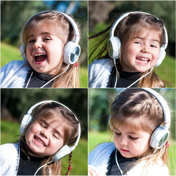 Menina ouvindo música — Fotografia de Stock