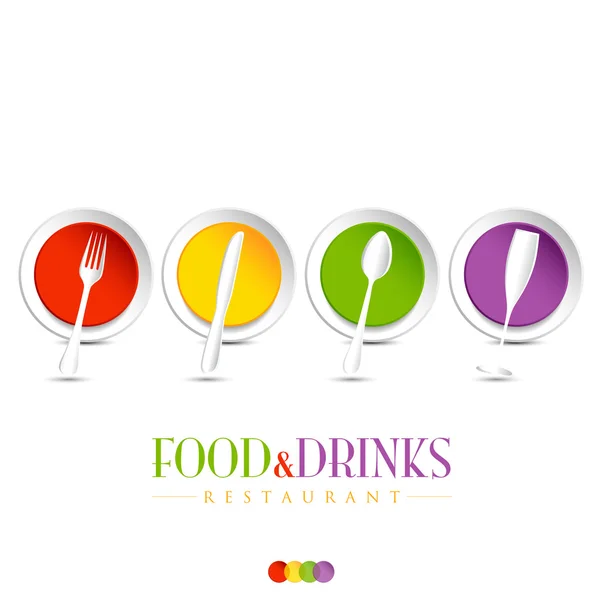 Restaurant-Logo mit Geschirr — Stockvektor