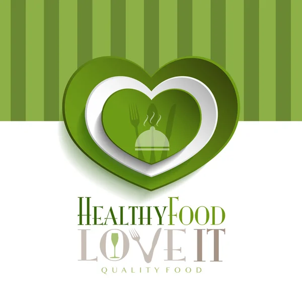 Logo alimentaire coeur vert — Image vectorielle