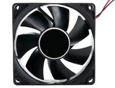 bilgisayar fan üzerinde beyaz izole