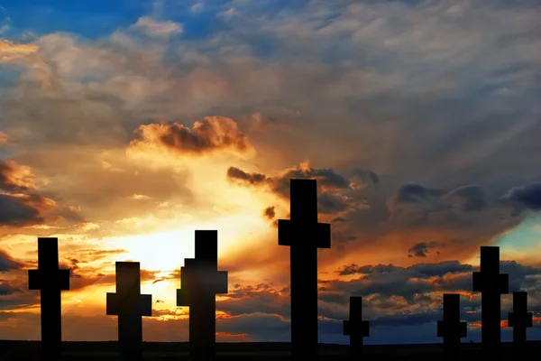 Cemetery Dramatic Sky — Stock Photo, Image