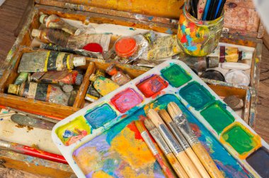 Boya, el sanatları, fırça, sanat malzemeleri.