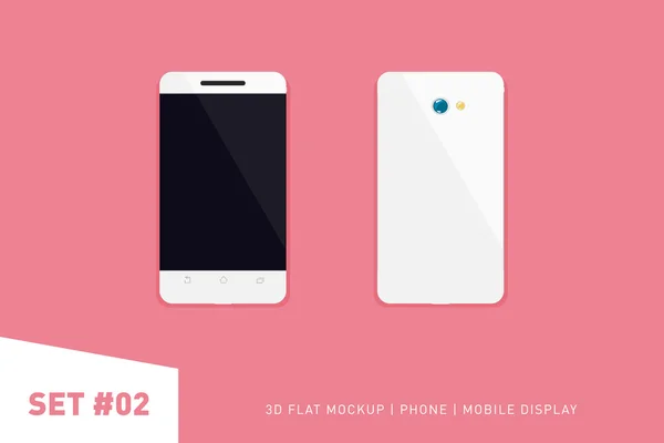 Minimalistický plochý ilustrace mobilního telefonu. zobrazení perspektiva. Maketa obecný smartphone. Šablona pro design Ui infografiky nebo prezentaci — Stockový vektor