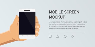Minimalist vektör cep telefonu düz Illustration. Mockup genel smartphone. Infographic veya sunum için şablon. UI tasarım. Kavram grafik, UIX, web afiş, basılı malzeme.