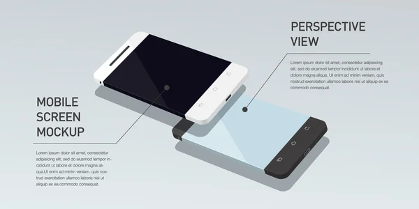 Vecteur minimaliste 3d illustration isométrique téléphone cellulaire. perspective. Smartphone générique Mockup. Modèle d'infographie ou de conception d'interface utilisateur de présentation. Concept graphique, UIX, bannière web, tapis imprimé — Image vectorielle