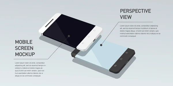 Vektorové minimalistický 3d izometrické ilustrace mobilní telefon. zobrazení perspektiva. Maketa obecný smartphone. Šablona pro infographic nebo prezentaci design Ui. Koncept grafiky, Uix, webového proužku, tištěné rohože Vektorová Grafika