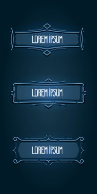 Düz doodle çizgi resim çerçeveleri kümesi.