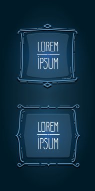 Düz doodle çizgi resim çerçeveleri kümesi.