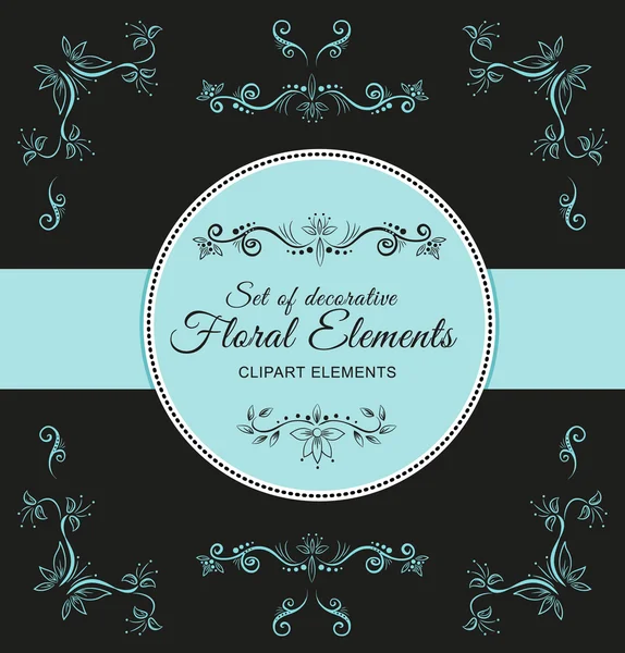 Set of vector vintage floral calligraphy decorative elements. Template for calligraphy, typography, postcards or business cards in classic style. Royalty Free Stock Ilustrace