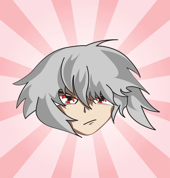 Anime visage de dessin animé — Image vectorielle