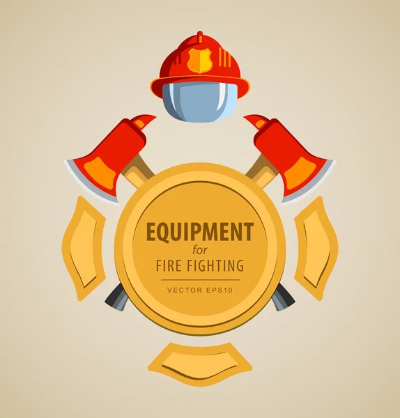 Emblema de bombero o voluntario . — Vector de stock