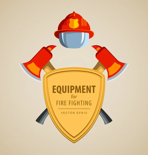 Firefighter Emblem or volunteer. — Stock Vector