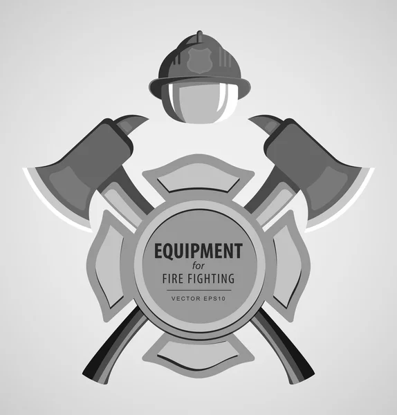 Emblema de bombero o voluntario . — Vector de stock