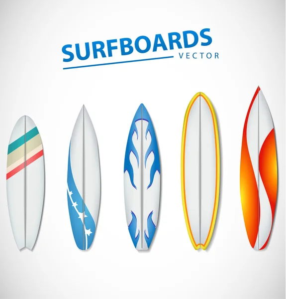 Modern realistic surfboards — Stock Vector