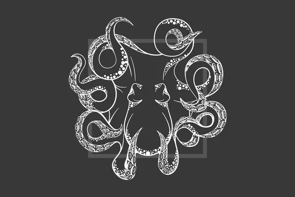Modelo de emblema Octopus —  Vetores de Stock
