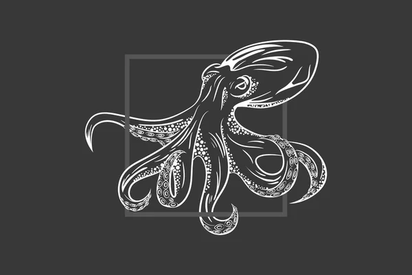 Chobotnice znak šablona — Stockový vektor