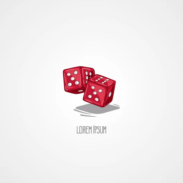 Vector illustration two dice. Symbol of gambling and luck. Game in casino. Handdrawing symbol. — ストックベクタ