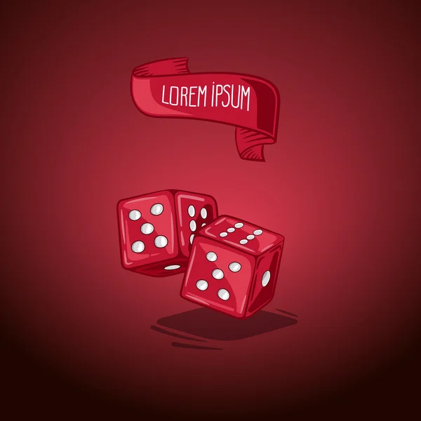 Ilustração vetorial dois dados. Símbolo de jogo e sorte. Jogo no casino. Símbolo de desenho manual . —  Vetores de Stock