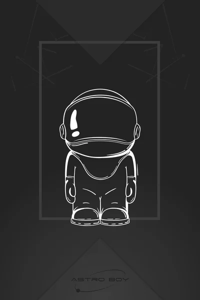 Elle çizilmiş karikatür astronot uzay giysisi içinde. Biri öldü. Kim tek başına sanat kozmik vektör çizim kozmonot satır. Merhaba Dünya kavramı.